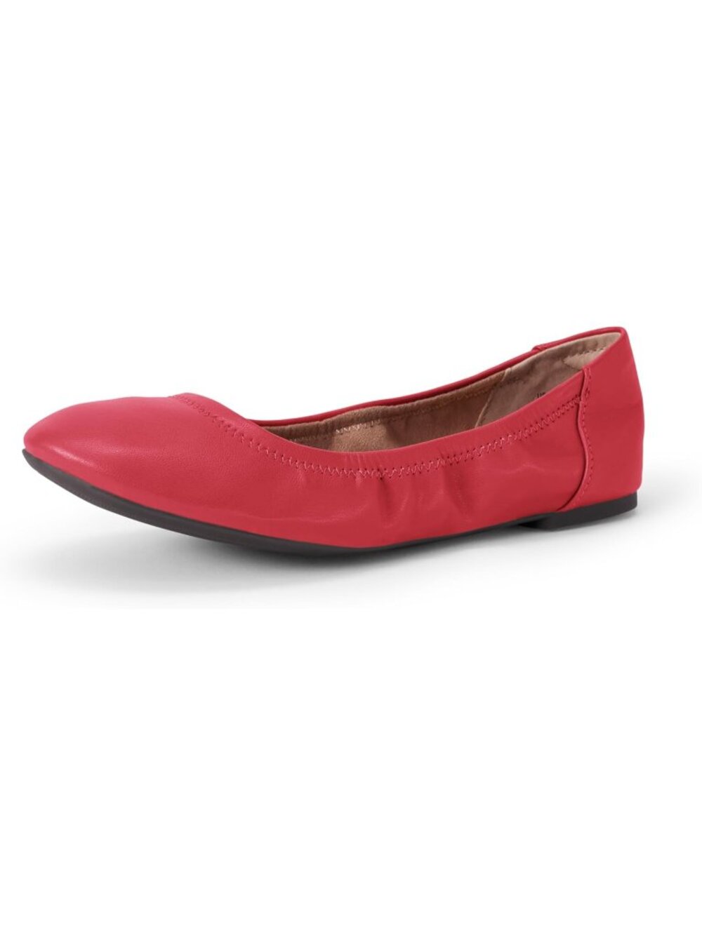 Women's Red Faux Leather Synthetic Comfortable Slip-On Ballet Flat Shoes